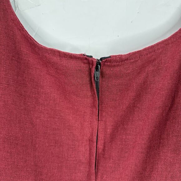 Island Attitudes L Red Patchwork Dress Fans Parasol Flora Linen Cotton Hawaii - Picture 10 of 12